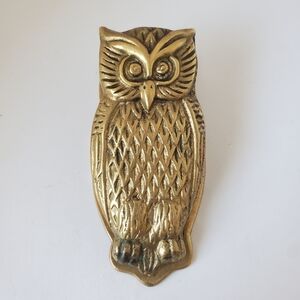 Vintage Brass Owl Memo Holder Paper Clip Office Helper 🦉